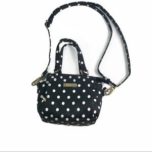 Jujube mini shoulder bag black with white polkadot